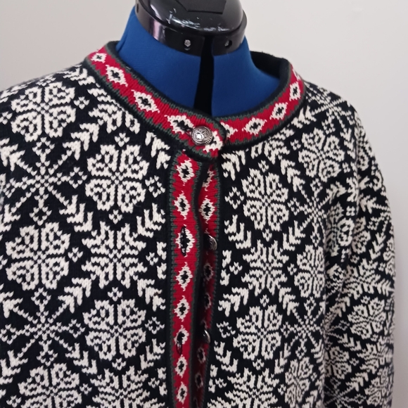 L.L. Bean Nordic Sweater Sz 3x Cotton Jumper heavy Cozy Cardigan Vtg Button - Picture 3 of 8